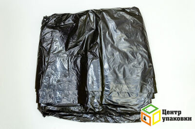 Мусорный пакет 240л в пластах ПВД черный 60 мкр (1-100-50шт)
