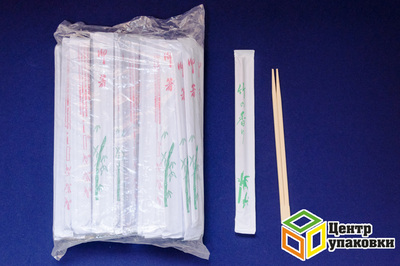 Палочки бамбуковые для суши сдвоенные в бумаге 230мм (1-3000-100шт)