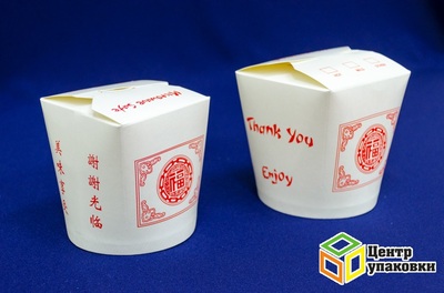 Контейнер бумажный China Pack 500 мл + 750 мл с красным иероглифом (1-500-50 шт.)