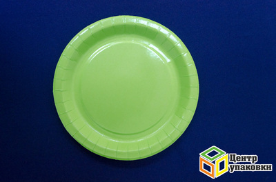 Тарелка картон Д 230 кругл зеленая (13-50шт)