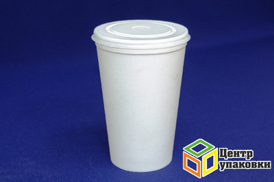 Стакан 500мл ВСП белый Дно (151015шт) + Крышка для стакана д90 (чай, кофе) (11000100шт)